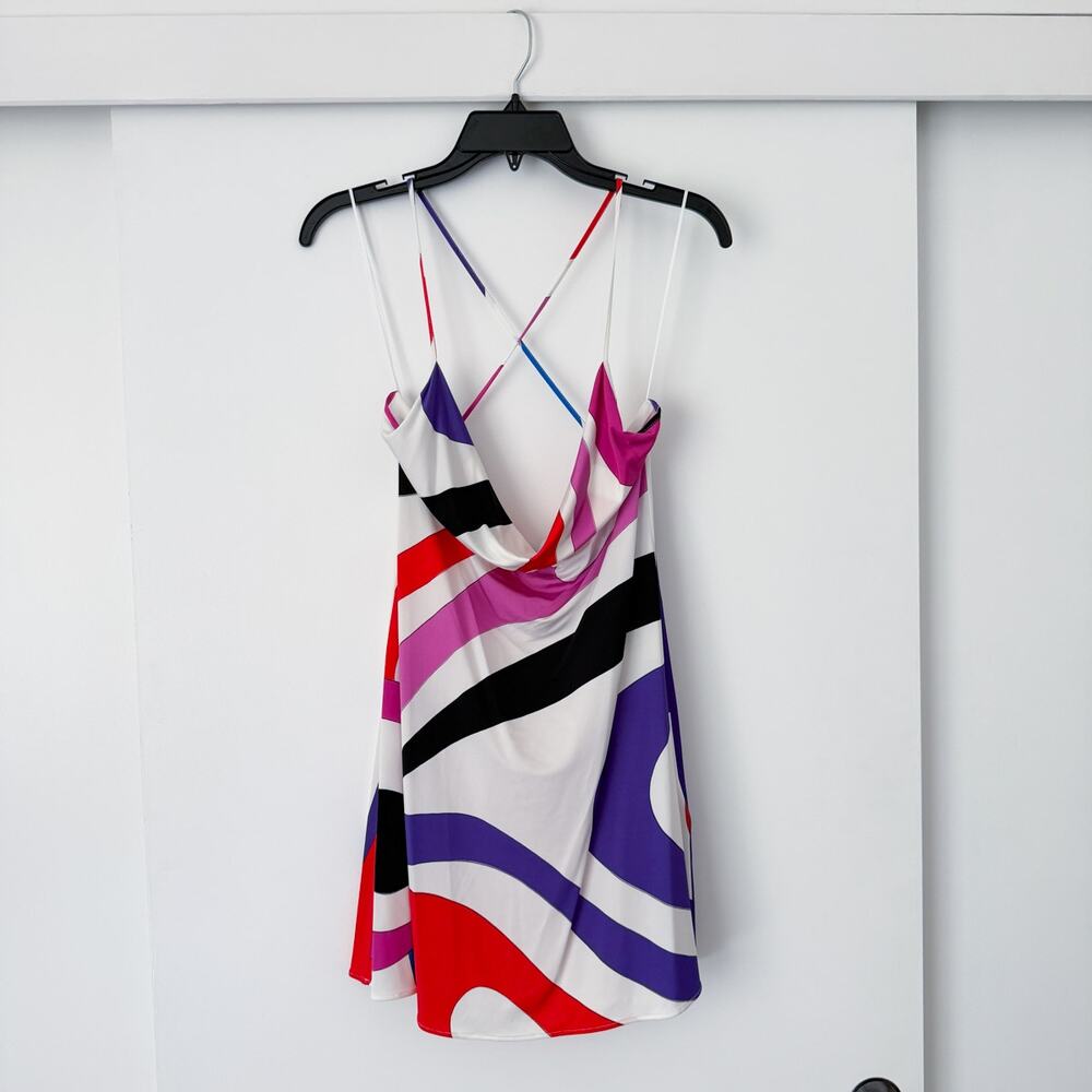 PUCCI Printed Satin-jersey Mini Dress Marmo size 44 - Picture 2 of 11
